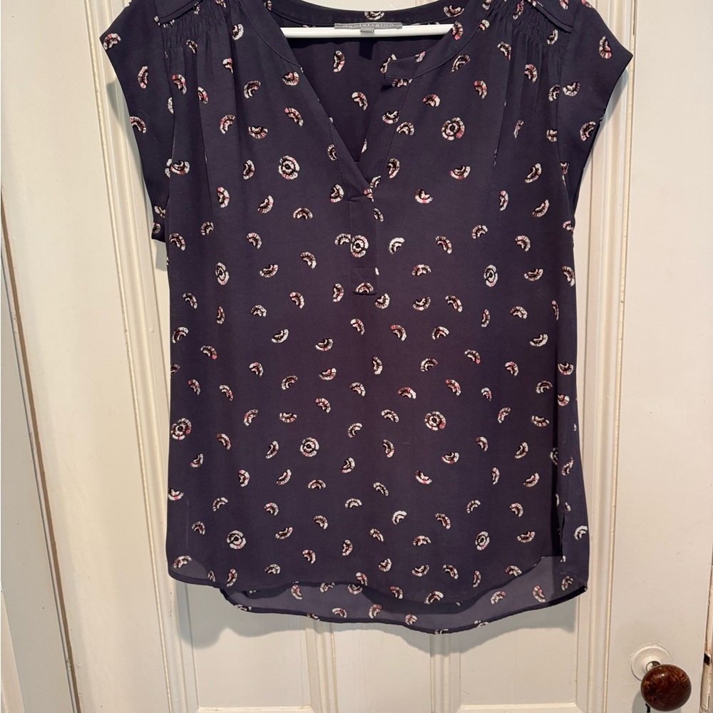 Daniel Rainn Purple Patterned Relaxed Blouse